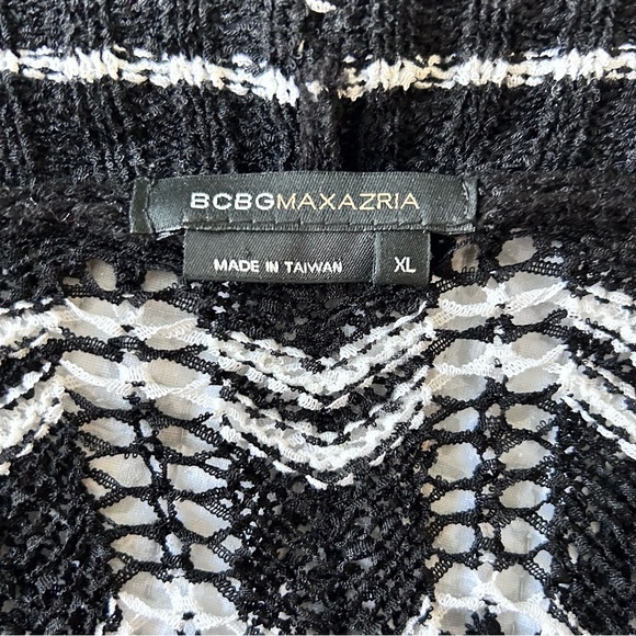 BCBGMaxAzria Black and White Open Front Cardigan SZ XL - Picture 5 of 6